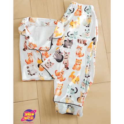 PIJAMA SATÍN CAT